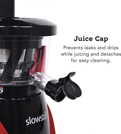 Tribest Slowstar SW-2000 Vertical Masticating Cold Press Juicer & Juice Extractor with Mincer, Red