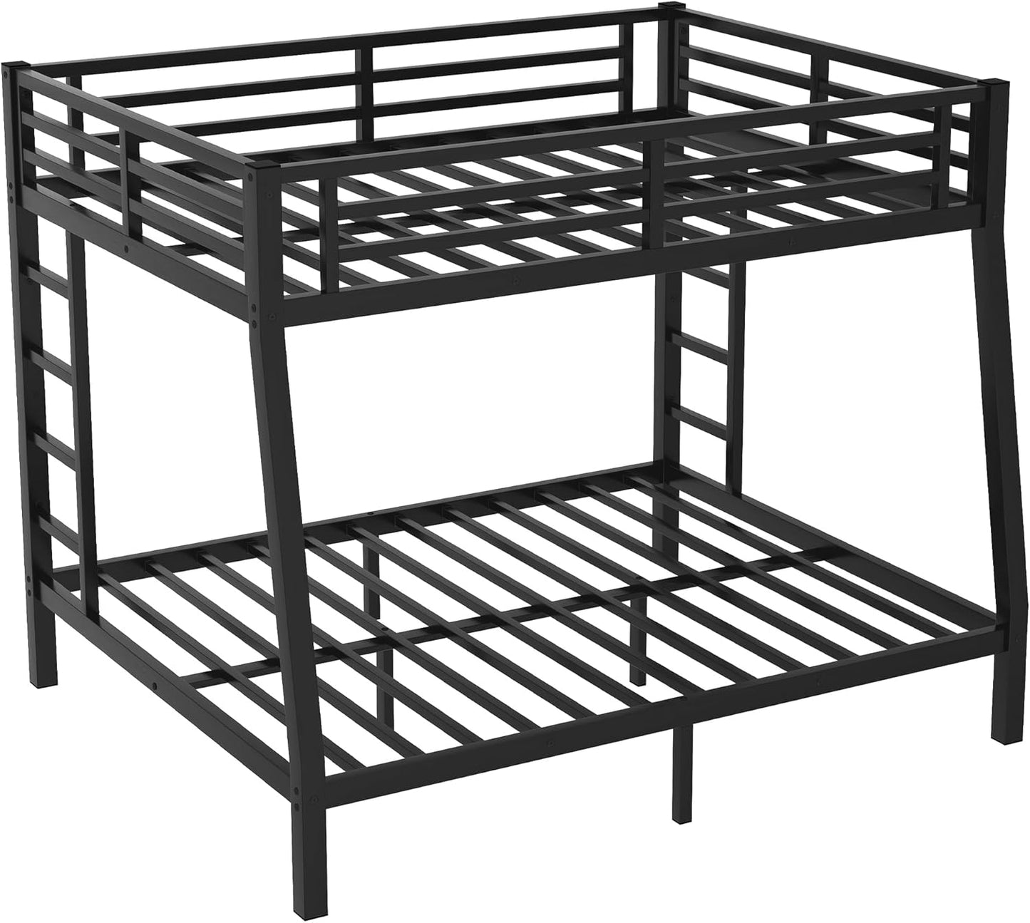 Bellemave Bunk Bed Full Over Queen, Heavy Duty Metal Bunk Bed Frame, Queen bunk Bed for Adults, Adult bunk beds Heavy Duty, Full XL Bunk Bed, Black