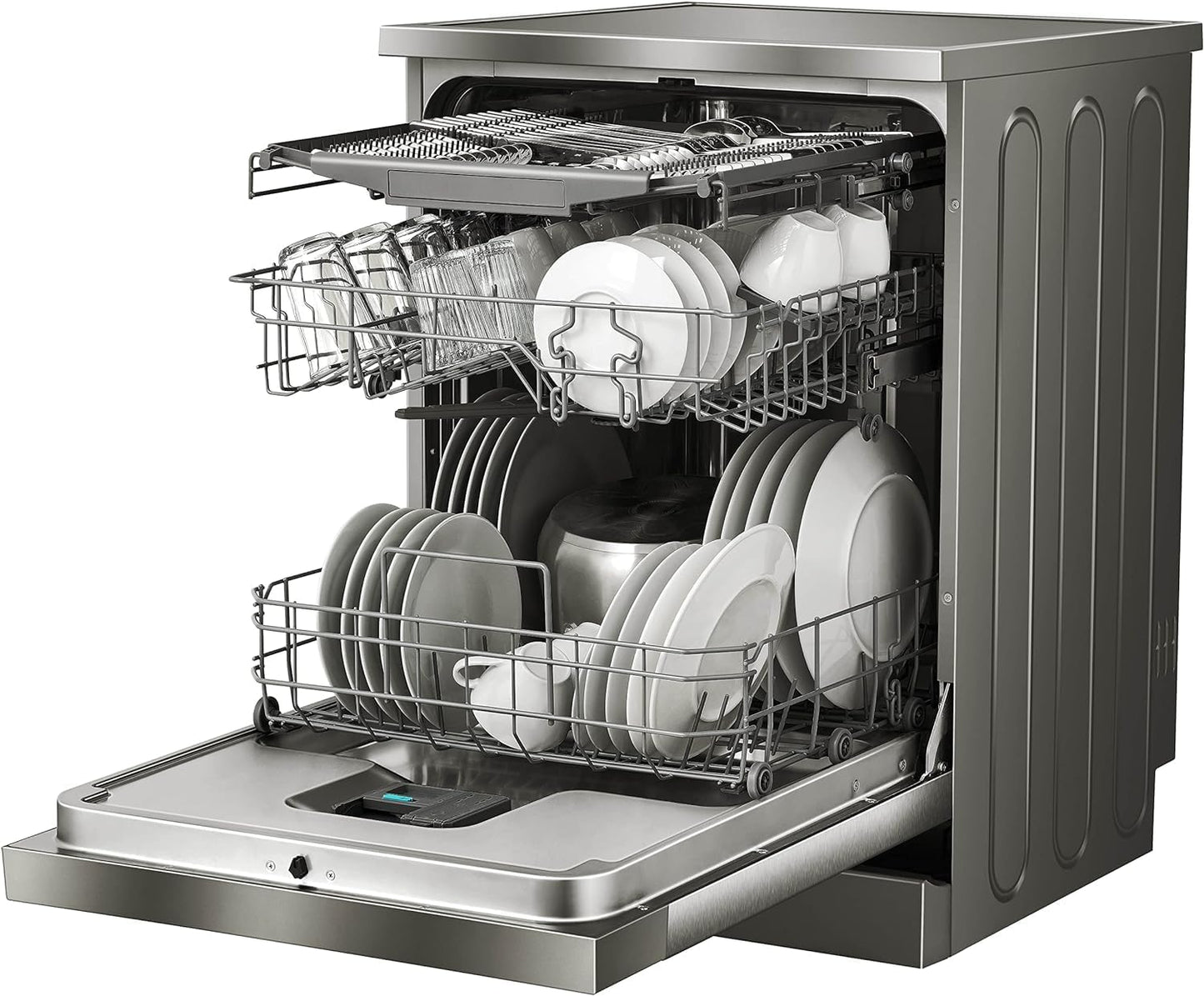 Hisense 15 Place settings Freestanding Dishwasher 8 Programs Color Titanium Grey Model HS623E90G " 1 Year Warranty.