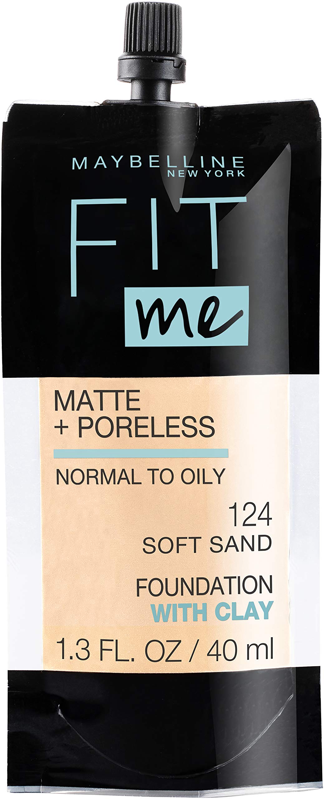 Maybelline Fit Me Matte + Poreless Liquid Oil-Free Foundation Makeup, Soft Tan, 1 Count (Packaging May Vary)