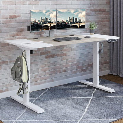 COOLBABY Electric Height Adjustable Standing Desk,55 x 24 Inches Stand Up Desk Workstation, Splice Board Home Office Computer Standing Table Ergonomic Desk