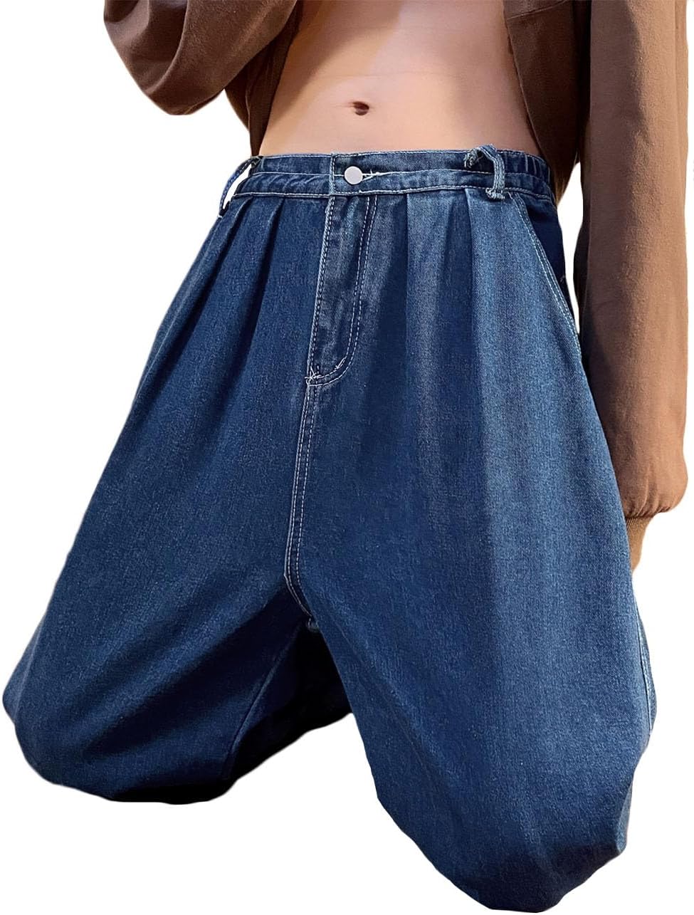 Nutirangee Men's Loose Fit Baggy Jeans Casual Streetwear Wide Leg Hip Hop Oversized Denim Pants