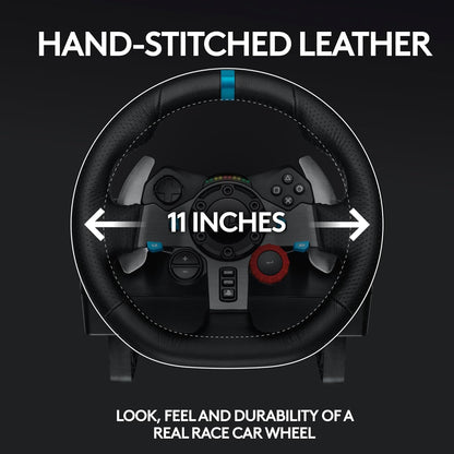 Logitech G29 Driving Force Racing Wheel and Floor Pedals, Real Force Feedback, Stainless Steel Paddle Shifters for PS5, PS4, PC, Mac - Black - UAE Version