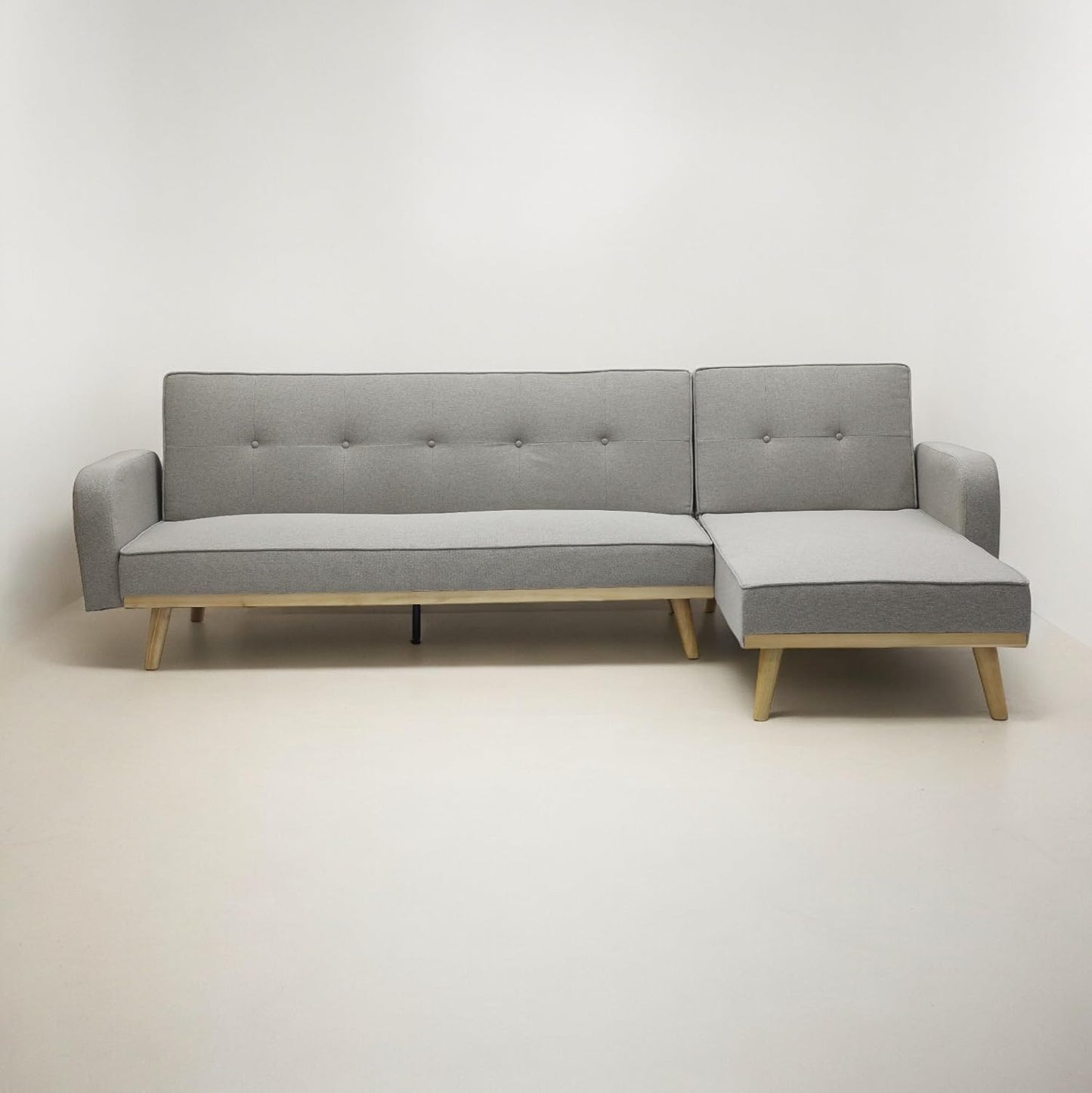 Modern design Sofa Bed or 3 seater L shape sofa MH-851-Loght brown made with finest fabric with wooden legs and support this sofa can bed as well for 2 person SOFA size(L276XW140XH82CM)