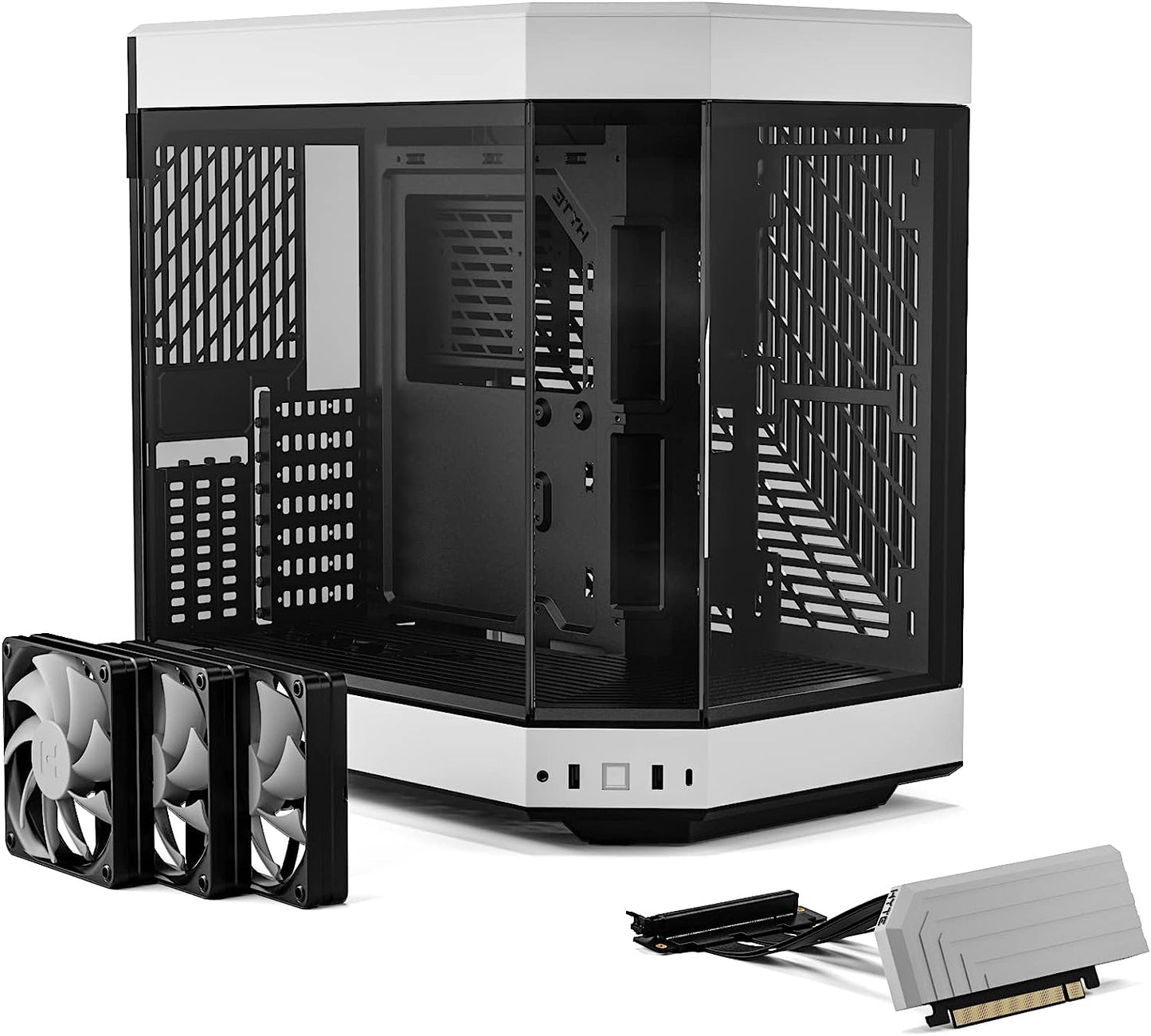 HYTE Y60 Modern Aesthetic Dual Chamber Panoramic Tempered Glass Mid-Tower ATX Computer Gaming Case with PCIE 4.0 Riser Cable Included, Red (CS-HYTE-Y60-BR)