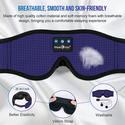 MUSICOZY Sleep Headphones Bluetooth Sleep Mask 3D Wireless Music Sleeping Headphones Headband Eye Mask Sleep Earbuds for Side Sleepers Mom Men Women with Speakers Cool Tech Gadgets Gifts