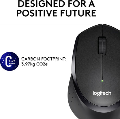 Logitech M330 Silent Plus Wireless Mouse, 2.4Ghz With Usb Nano Receiver, 1000 Dpi Optical Tracking, 2-Year Battery Life, Compatible With Pc, Mac, Laptop, Chromebook - Black