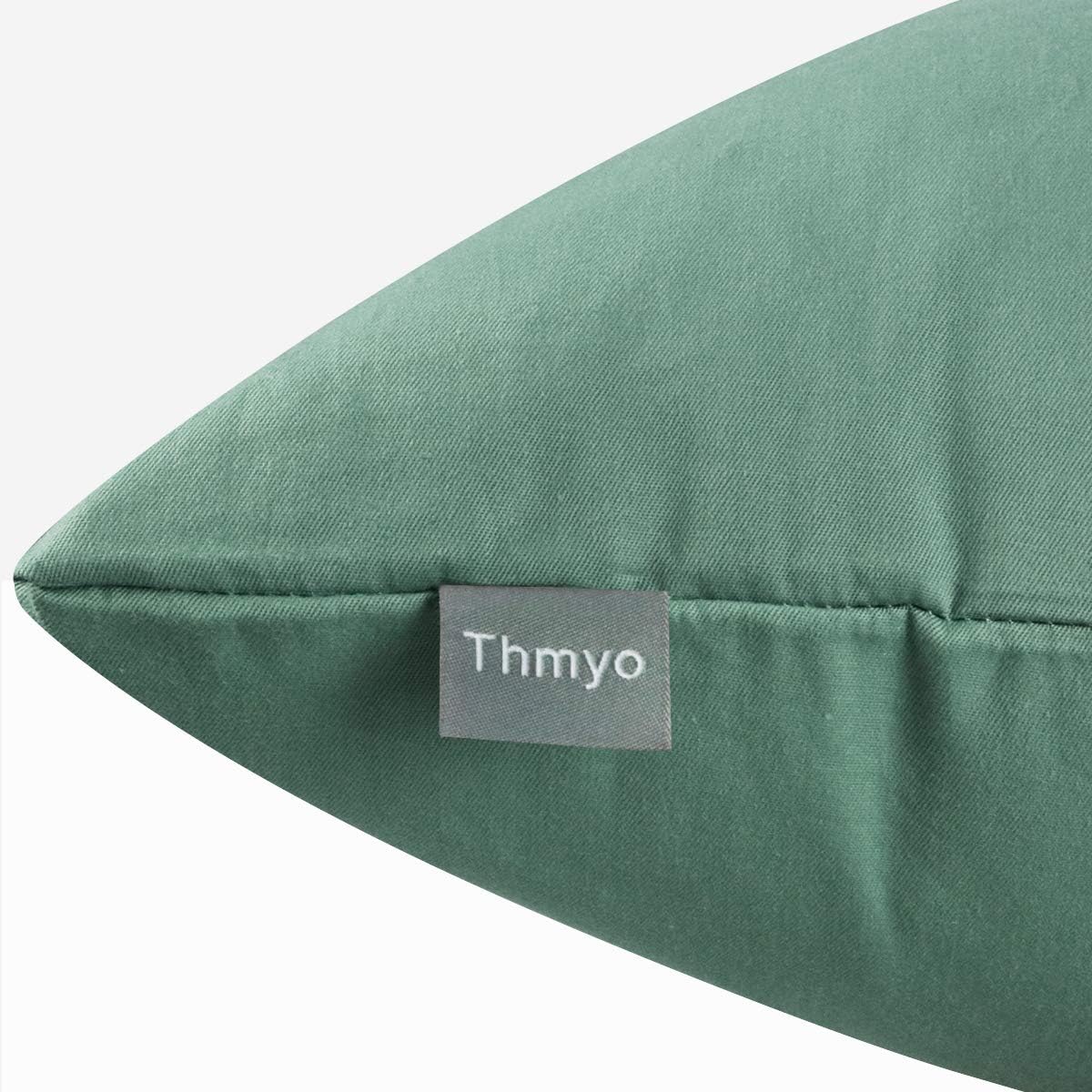 4-Pack 100% Cotton Comfortable Solid Decorative Throw Pillow Case Square Cushion Cover Pillowcase Sublimation Blank Pillow Covers(Cover Only,No Insert)(20x20inch/50x50cm, Christmas Green)