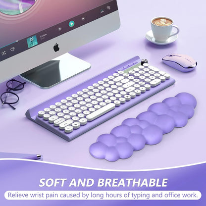 Keyboard Wrist Rest, Memory Foam Wrist Rest for Computer Keyboard, Ergonomic Palm Rest, Wrist Support for Keyboard Cloud Wrist Rest, Mouse Pad Wrist Support - Laptop, and Computer Use (White)