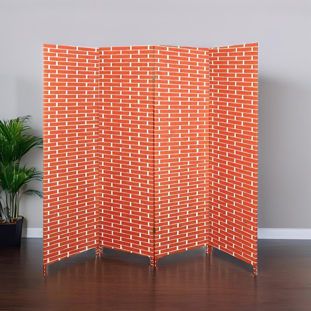 Vital 4-Panel Room Dividers and Folding Privacy Screens Partition Walls for Bedroom Rattan Screen Divider Portable Freestanding Privacy Wall (A2)