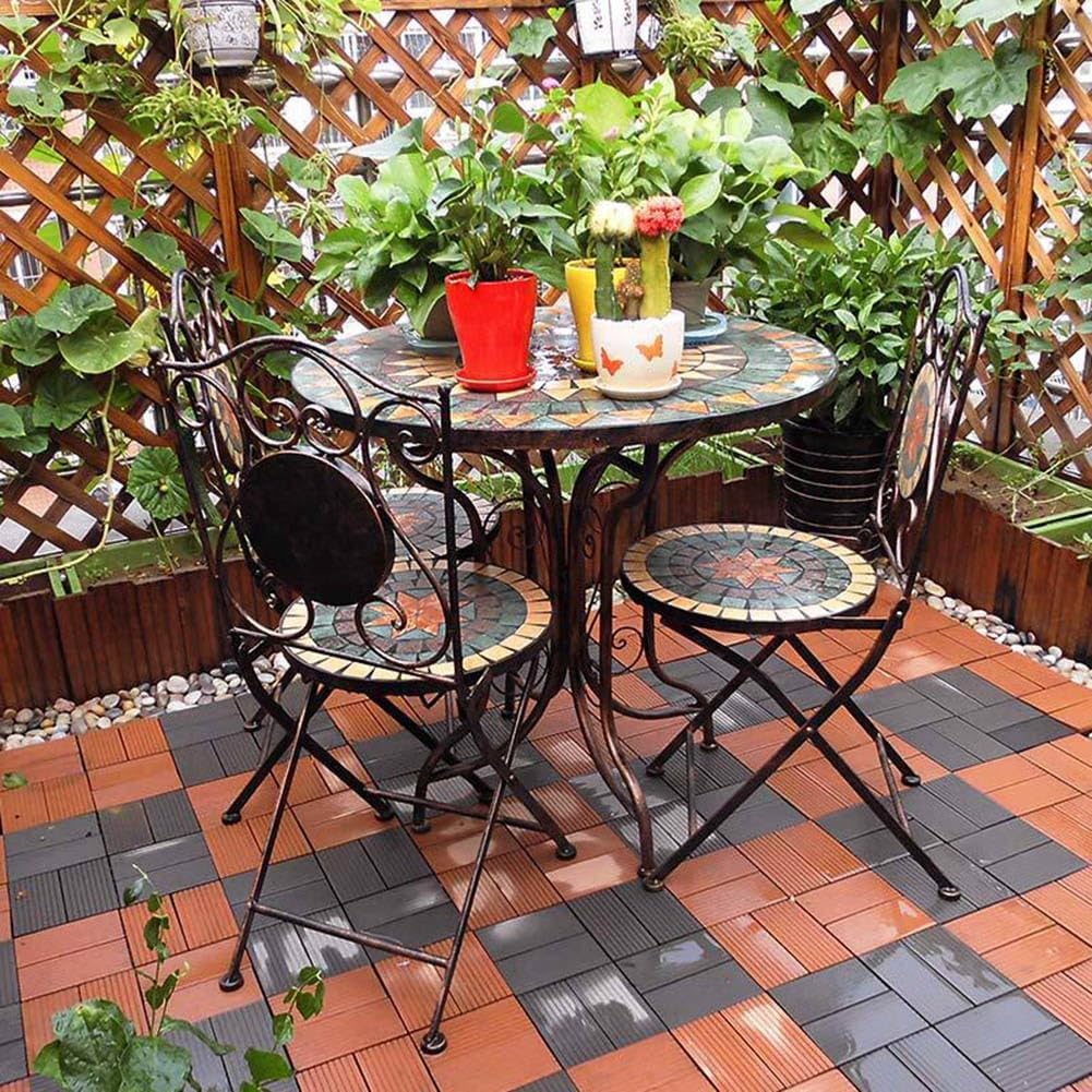 Mosaic Patio Bistro Set, Iron Outdoor Garden Furniture Set, 1 Round Table, 2 Chairs, Balcony Furniture Set for Terrace, Pool