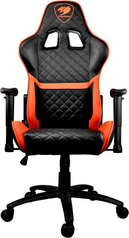 Cougar Gaming Chair Armor One, Steel-Frame, Breathable Pvc Leather, 180° Recliner System, 120Kg Weight Capacity, 2D Adjustable Arm-Rest, Steel 5-Star Base