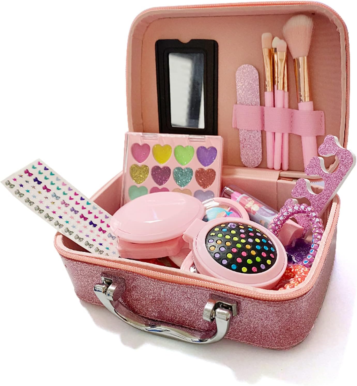 Eacam Girls Makeup Kits for Kids Children's Makeup Sets Girls Princess Make Up Bag Nontoxic Cosmetics Kit Makeup Beauty Christmas Gift Birthday Gift