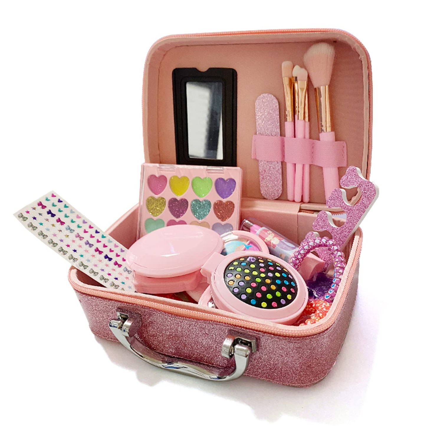 Eacam Girls Makeup Kits for Kids Children's Makeup Sets Girls Princess Make Up Bag Nontoxic Cosmetics Kit Makeup Beauty Christmas Gift Birthday Gift