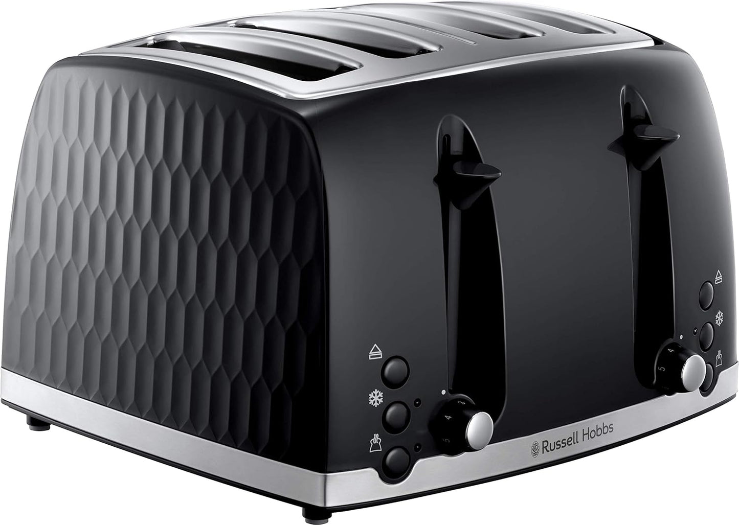 Russell Hobbs Stylevia (26290) 4-Slice Stainless Steel Toaster with High Lift, Variable Browning Settings with Defrost/Reheat/Cancel Function & Removable Crumb Tray - 1-Year Warranty