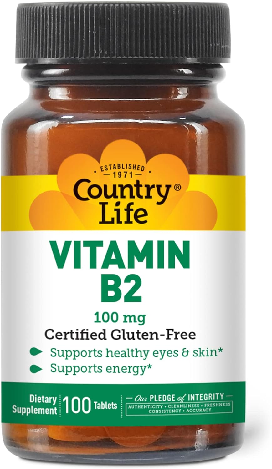 Country Life Vitamin B2 100 mg Tablets 100's