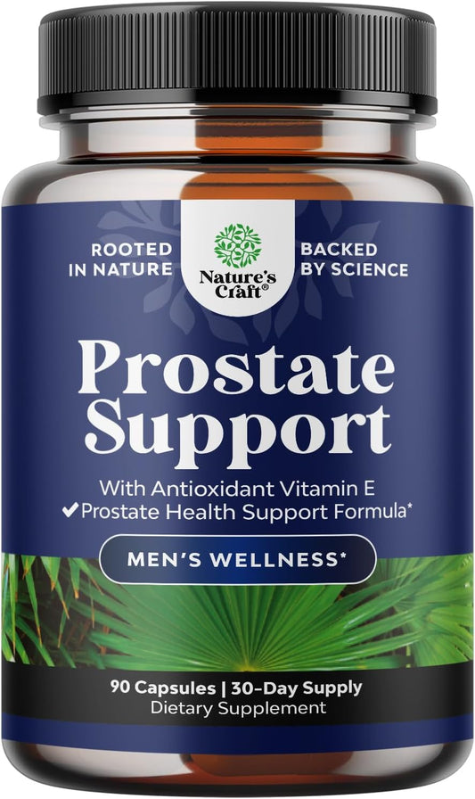 Natural Prostate Support Health Supplement Pure Extract Pills Formula Saw Palmetto Extract Capsules Plant Sterol Complex Urinary System Boost Vitamins Hair Growth for Men by Natures Craft