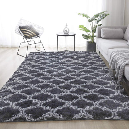 Tinyboy-hbq Area Rugs Shaggy Carpet for Living Room Bedroom Large Fluffy Carpet Modern Non-Slip Mat Multisize Rug Indoor Home Decor (Gray White, 80 x 120 cm)