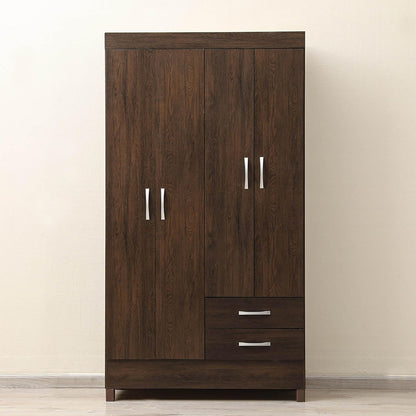 Pan Emirates Home Furnishings PAN Home Clean 4 Door Wardrobe With 2 Drawers Brown