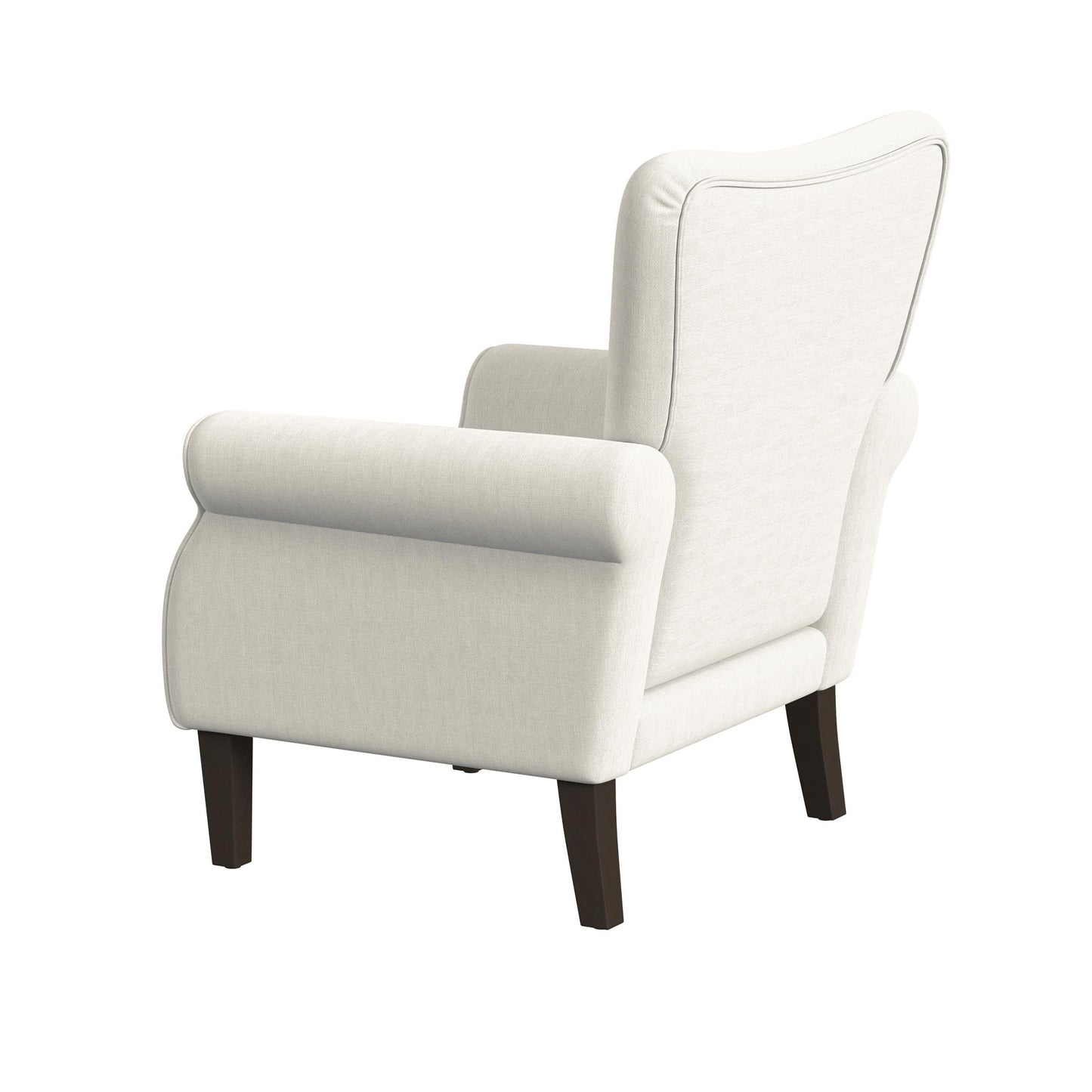 HomePop Home Decor | Upholstered Rolled Arm Living Room & Bedroom Accent Chair, Cream