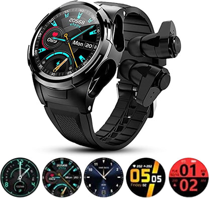 2 in 1 Smart Watch with Earbuds Waterproof HD Touch Screen JM06 Monitor Sports and Health Activities Mobile App Control S201