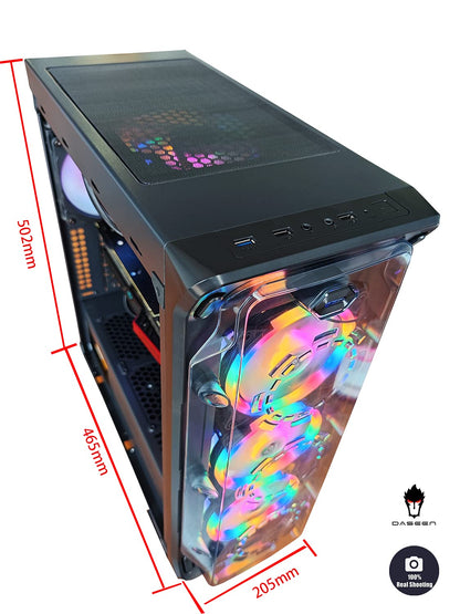 DASEEN Gaming Computer PC Desktop – Intel Core i5-12400F 2.5GHz, NVIDIA GeForce GTX1660 6GB, 16GB DDR4-3200 RAM, 512GB SSD, Windows 10 - CaveHubs