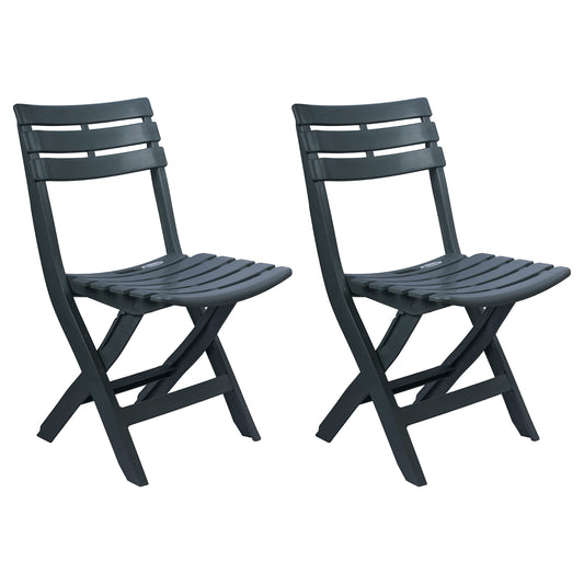 Esqube Folding Chair Patio And Outdoor Beach Chair Grey Color Pack Of 2