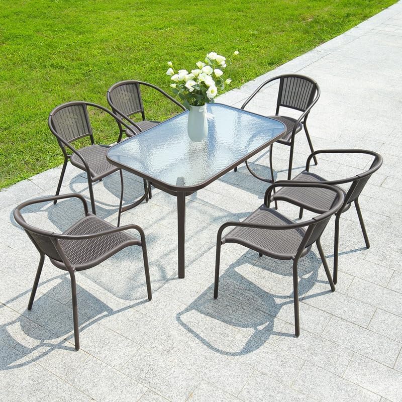 Vital Garden Dining Set 3 Piece (2 Chair and 1 Table) Outdoor Furniture Patio Dining Table and Chair Balcony Dinner Table Dinner Chair Poly Rattan Anthracite & Grey (‎VI-DNS-01)