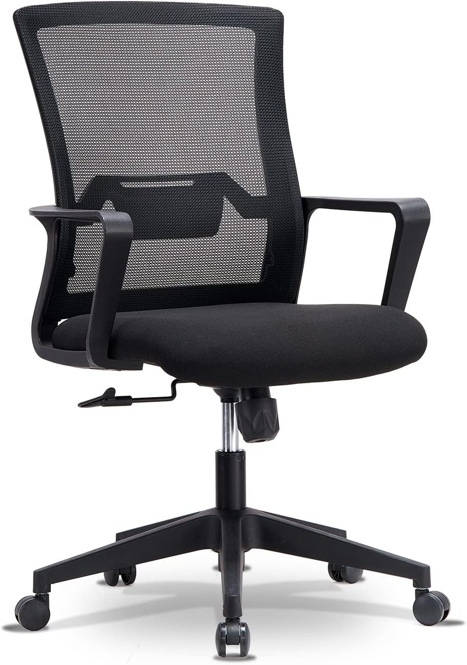 Kano.cn Desk Chair Office Chair for Home Height Adjustable Mid Back Mesh Computer Chair with Lumbar Support Mesh Swivel Computer Office Ergonomic Executive Chair