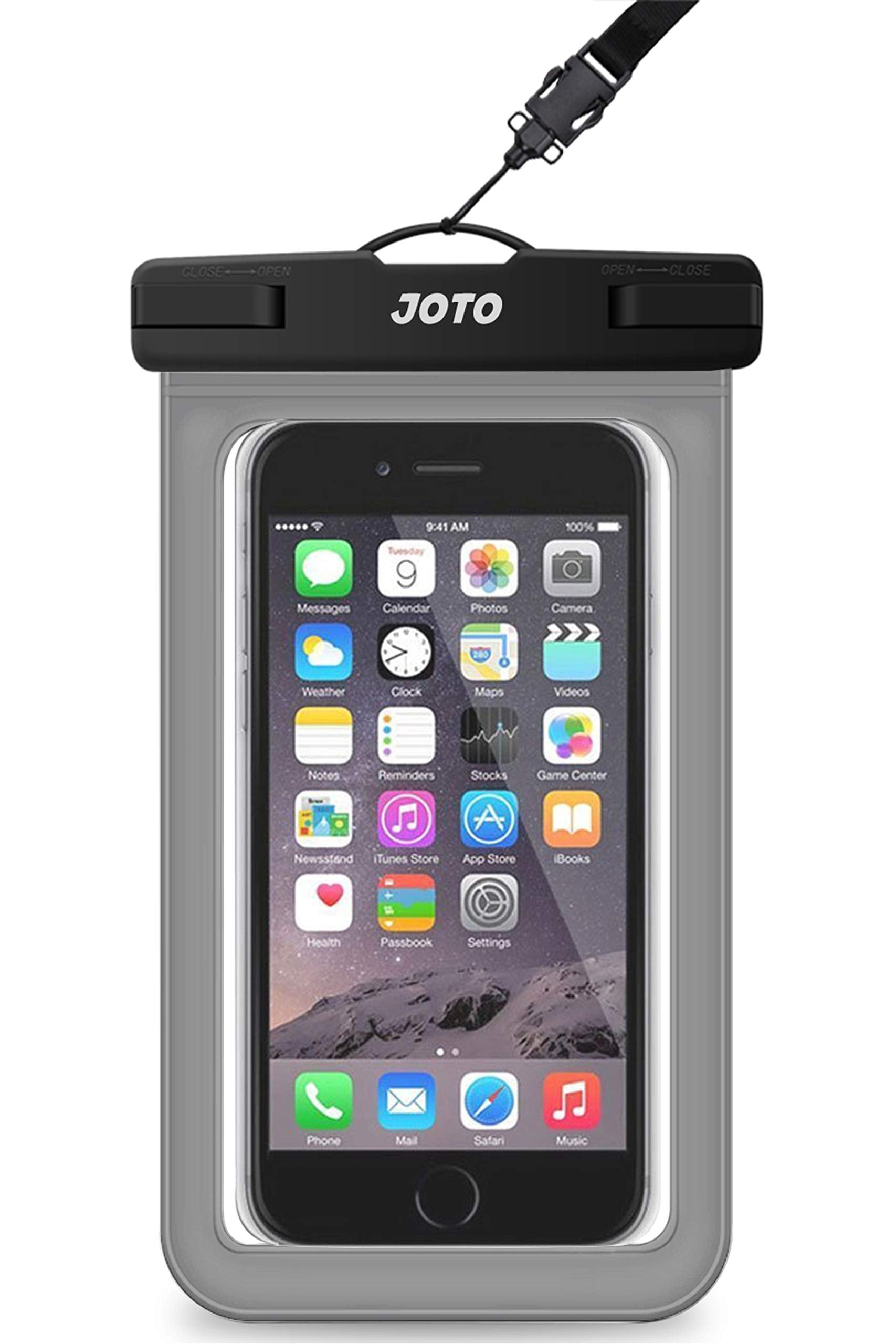 JOTO Universal Waterproof Phone Pouch Cellphone Dry Bag Case for iPhone 15 14 13 12 11 Pro Max Mini Plus Xs XR X 8 7 6S, Galaxy S23 S22 S21 Plus Note, Pixel up to 7" -Black - CaveHubs