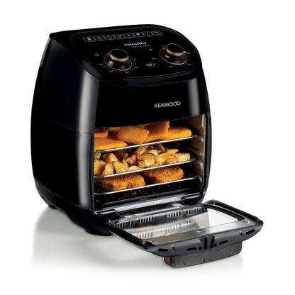 KENWOOD Digital Twin Air Fryer 1.7KG+1.7KG 4L+4L XXXL Capacity with DualZone Technology & Dual Frying Baskets for Frying, Grilling, Broiling, Roasting, Baking, Toasting & Reheating HFM75.000MB Black