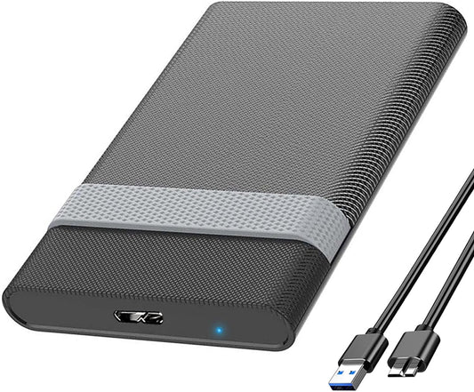 2.5 Inch External Hard Drive Enclosure, Azonee, USB 3.0 to SATA 7-9.5mm HDD SSD, External Hard Drive Disk Case, UASP Supported, Protable for Laptop, Black