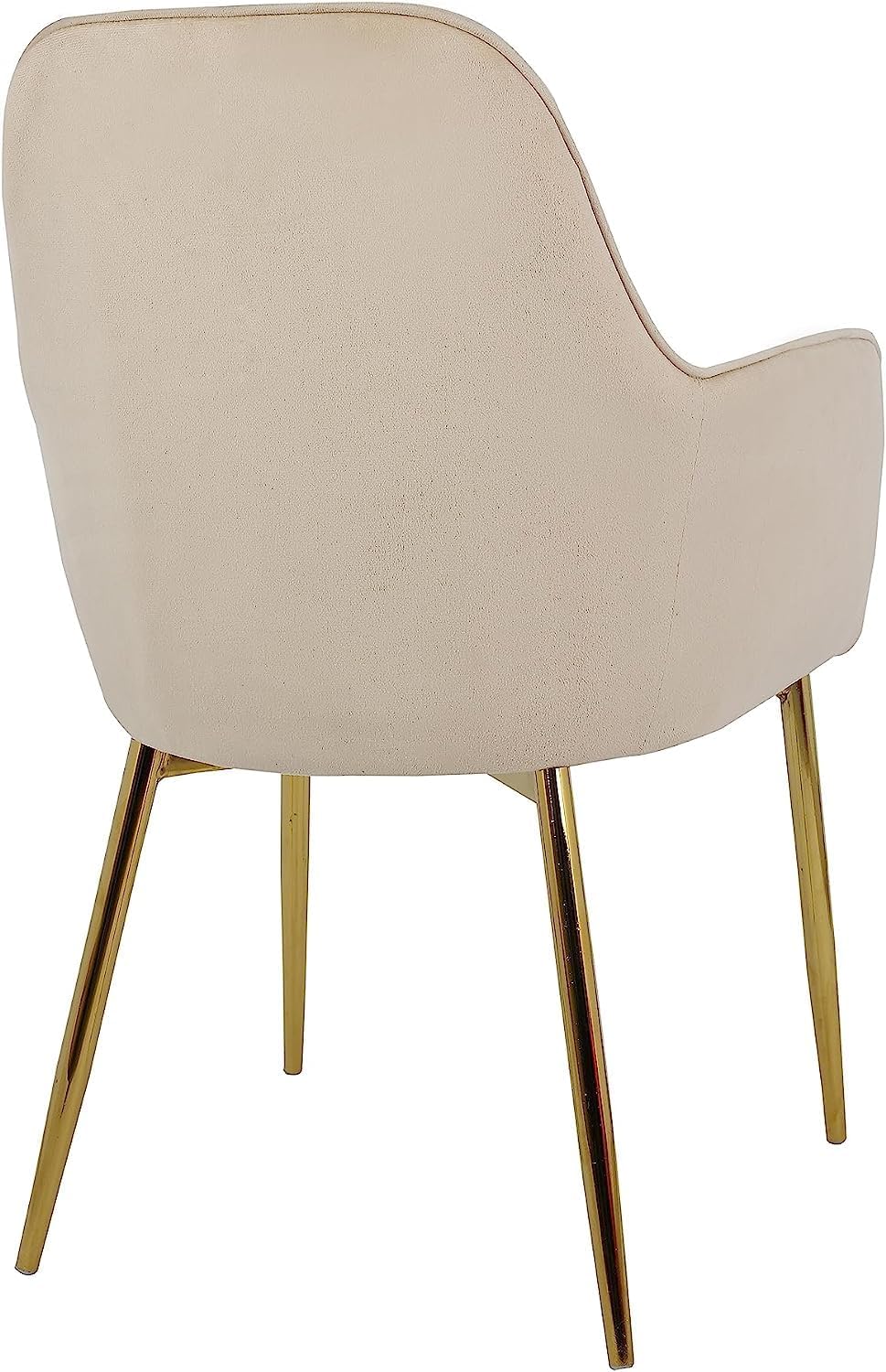 Velvet Dining Chair with Gold Legs and Soft Seat - Armchair Stylish Comfort for Your Dining and Living Space (Beige)