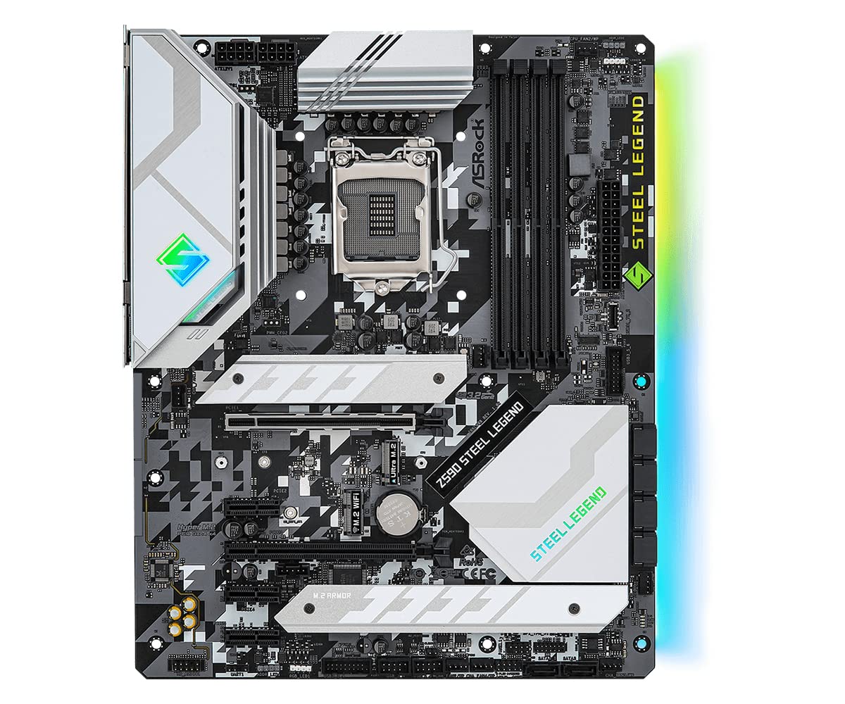 Asrock Z590 Steel Legend Intel Lga 1200 Socket Atx Motherboard - CaveHubs