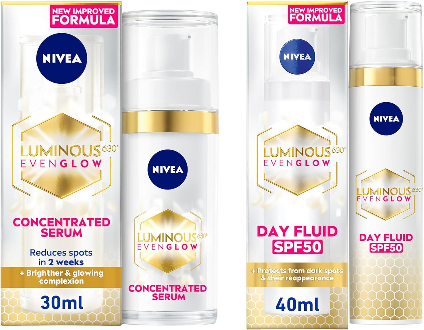 NIVEA LUMINOUS 630 EVEN GLOW Anti Dark Spot Concentrated Face Serum, Spotless Even Skin, Hydrating Hyaluronic Acid & Vitamin E, 30ml