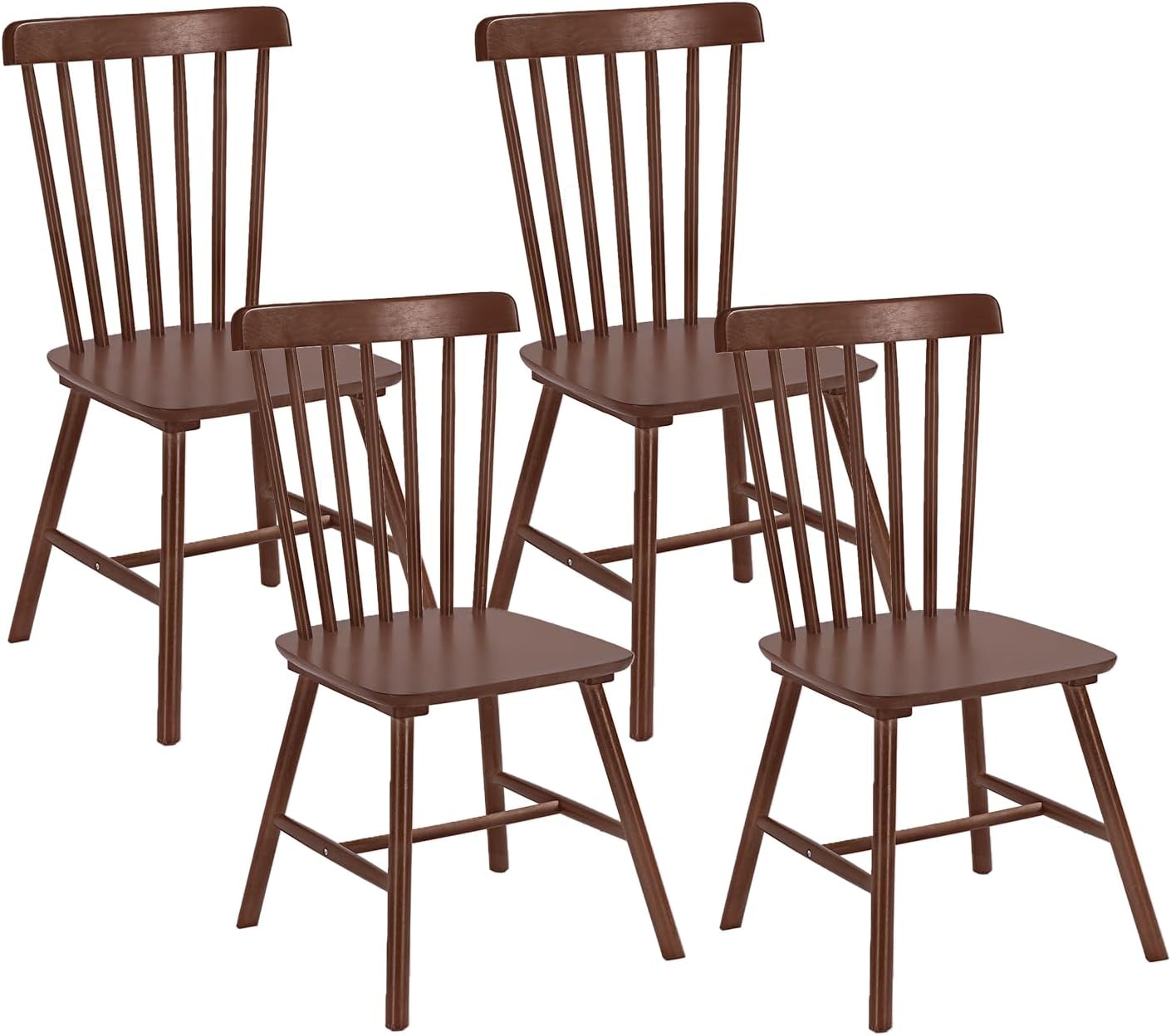 DELAVIN Solid Wood Dining Chairs Set of 4, Mid Century Modern Dining Room Chairs, Farmhouse Oak Kitchen Chairs, Easy Assembly, Black