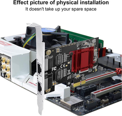 Dual-Port PCIe Gigabit Network Card 1000M PCI Express Ethernet Adapter with Intel 82576 Two Ports LAN NIC Card for Support PXE for Windows/Windows Server/Linux/Freebsd/DOS with Low Profile