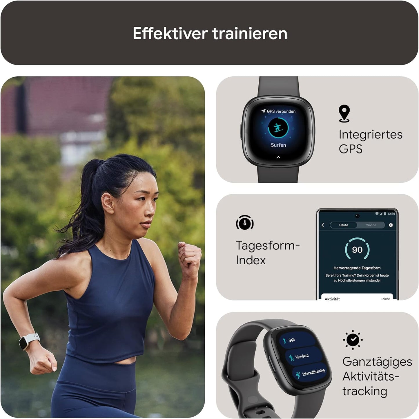 Fitbit Sense 2 Health and Fitness Smartwatch with built-in GPS, advanced health features, up to 6 days battery life - compatible with Android™ and iOS. - Shadow Grey/Graphite Aluminium