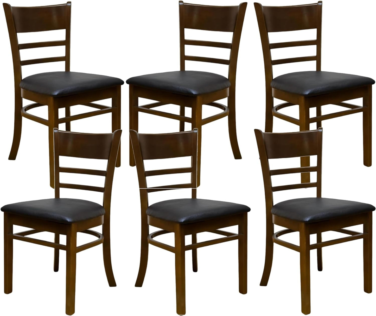 Dining Chair with Solid Wood Frame and Legs,PU Laether Seat Material,for Living Room, Kitchen,Restaurant (four chairs)