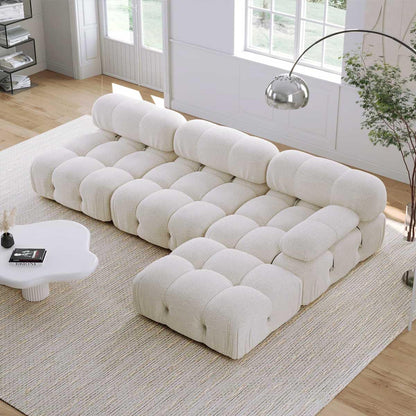 A to Z Furniture Delsea Modular Sectional Sofa, White Velvet