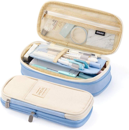 EASTHILL Big Capacity Pencil Pen Case, Light Blue