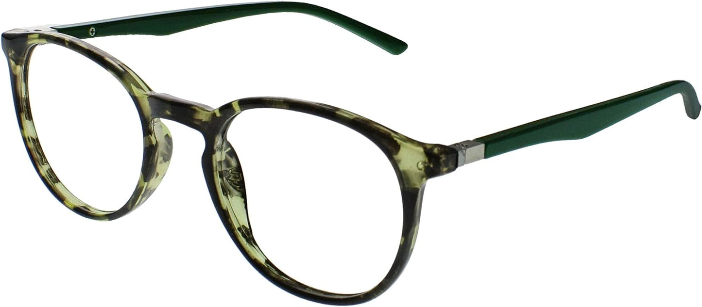 Opulize Met 3 Pack Reading Glasses Large Round Brown Purple Green Mens Womens Spring Hinges RRR60-256 +0.00