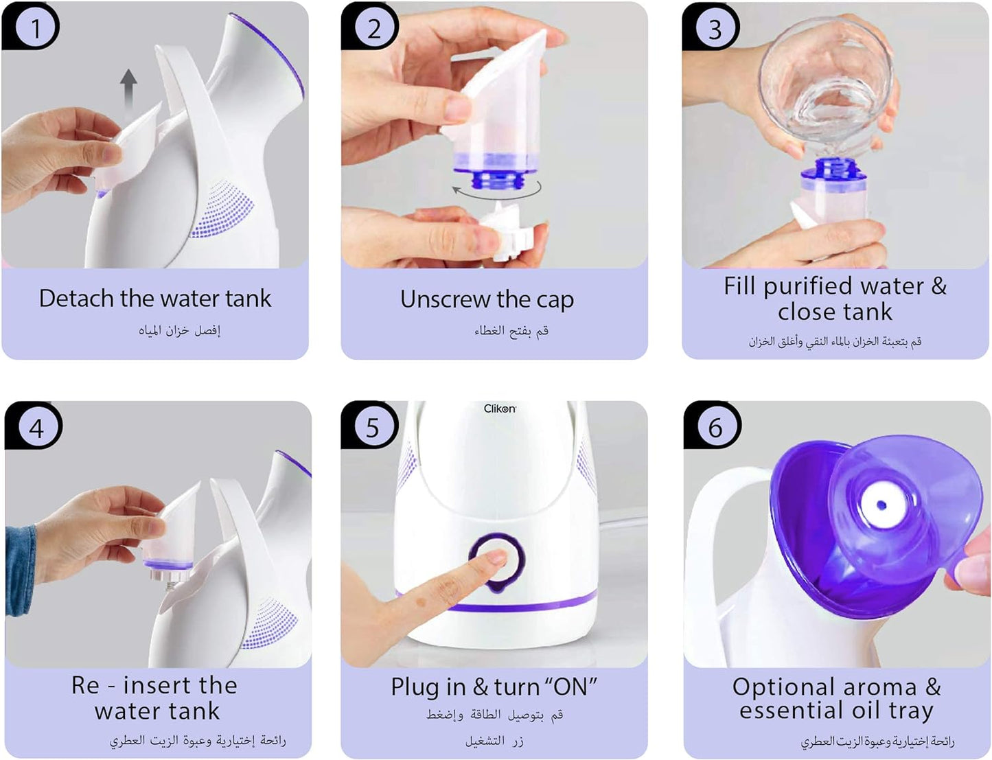 Clikon Professional Facial Steamer with UV Steam Sterilization, Aroma Diffuser Tray, 40°C Steaming Temperature, Odor Free & Noise Less Operation, 280 Watts, 2 Years Warranty, Pink – CK3321