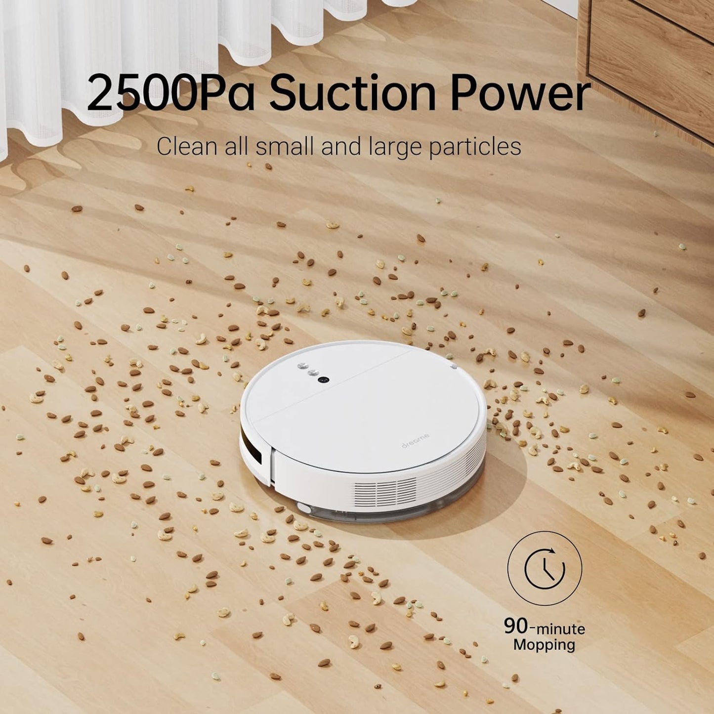 Dreame F9 - Robot WiFi Superfine 2500Pa, Strong Suction Power, Automatic Charging, Intelligent Mapeo, App Control, Hard Floors, Carpets With 2 Year Warranty