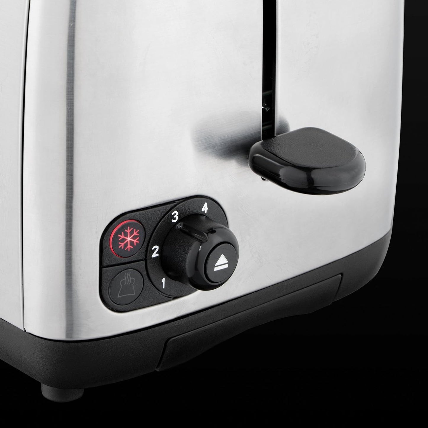 Russell Hobbs 2 Slice Toaster with Perfect Toast Technology for improved evenness (Wide slots, Lift & look feature, 6 Browning levels, Frozen & Cancel function, 850W, Brushed Stainless Steel) 24081