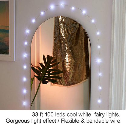 ANJAYLIA LED Fairy Lights Battery Operated String Lights Firefly Lights Garden Home Bedroom Christmas Party Wedding Festival Decorations (Warm White, 16.5Ft*2)