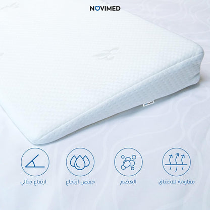 NOVIMED Universal Baby Wedge Pillow for Reflux, GERD, Breathing Difficulty, Regurgitation And Good Sleep, Fits Baby Mattress And Crib With Washable Cover (Width 68cm)