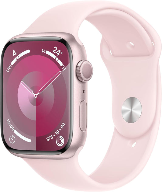 Apple Watch Series 9 [GPS 41mm] Smartwatch with Pink Aluminum Case with Pink Sport Band S/M. Fitness Tracker, Blood Oxygen & ECG Apps, Always-On Retina Display, Water Resistant - CaveHubs