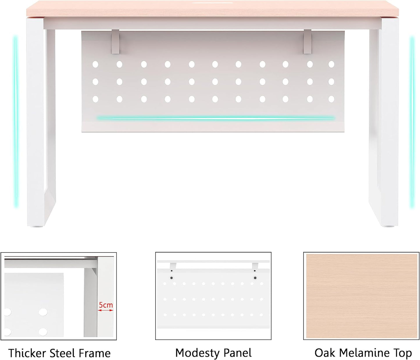 Mahmayi Vorm 136-18 White Modern Workstation Material-Melamine on MDF