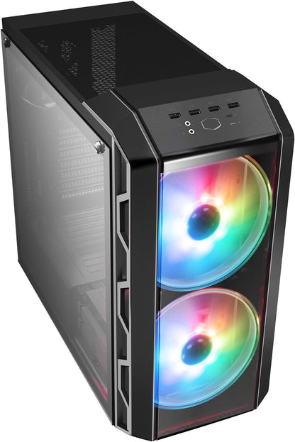 Cooler Master MasterCase H500 ARGB - PC Case with Dual 200mm Fans for High-Volume Airflow, Mesh and Transparent Front Chassis Panels, Flexible ATX Hardware Capacity